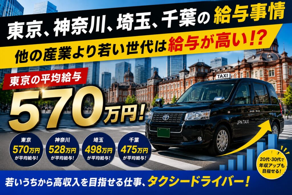 東京都、神奈川県、埼玉県、千葉県の給料事情