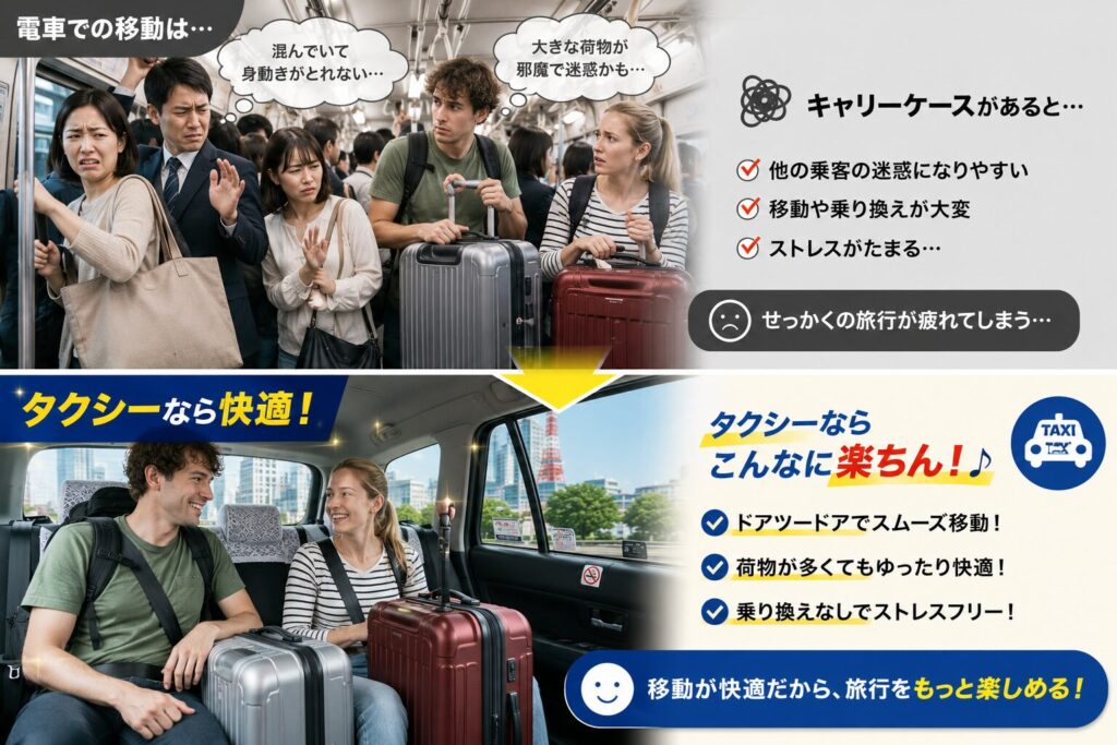 インバウンド観光客　キャリーケース
持ち運びめんどくさい